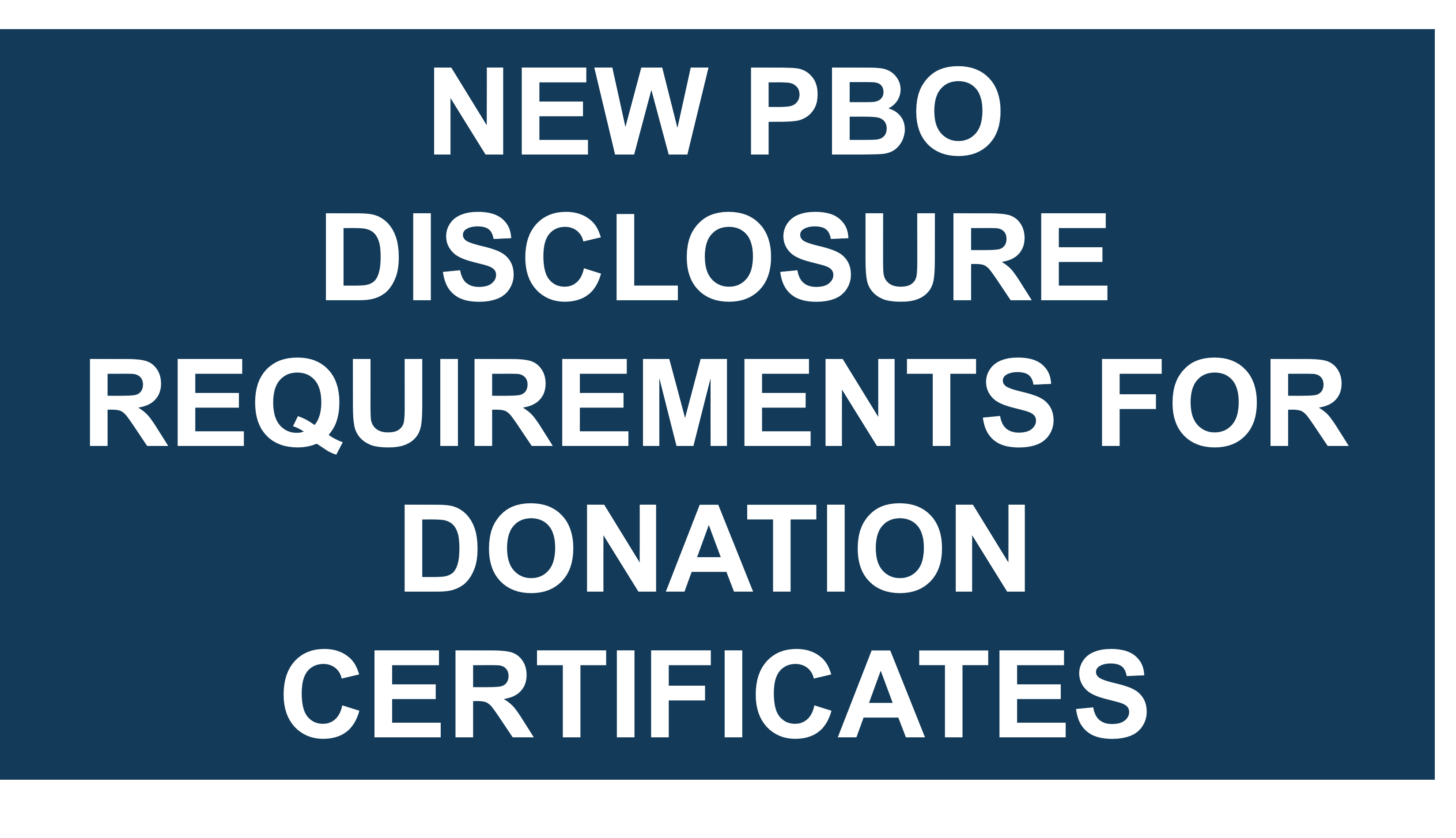 New PBO disclosure requirements for donation certificates