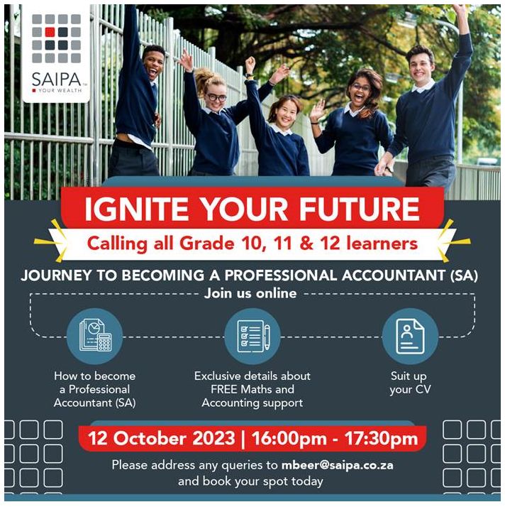 Ignite your future in Accounting | Calling all grade 10,11 & 12 learners!