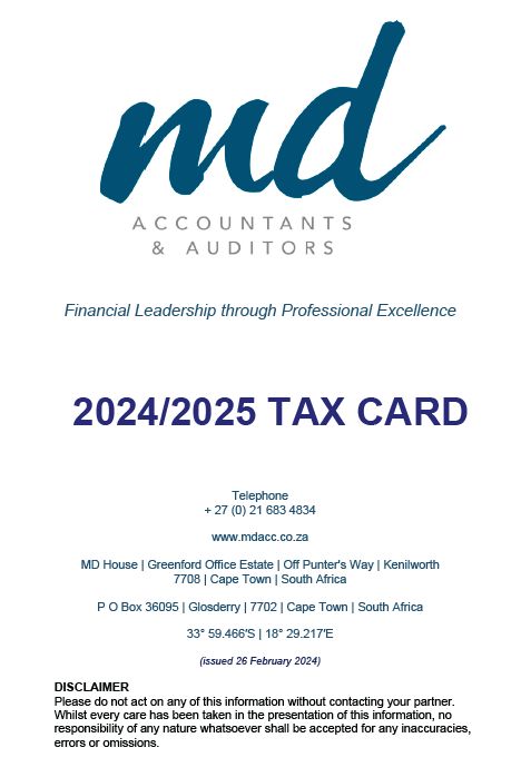 2024/2025 MD Tax Card