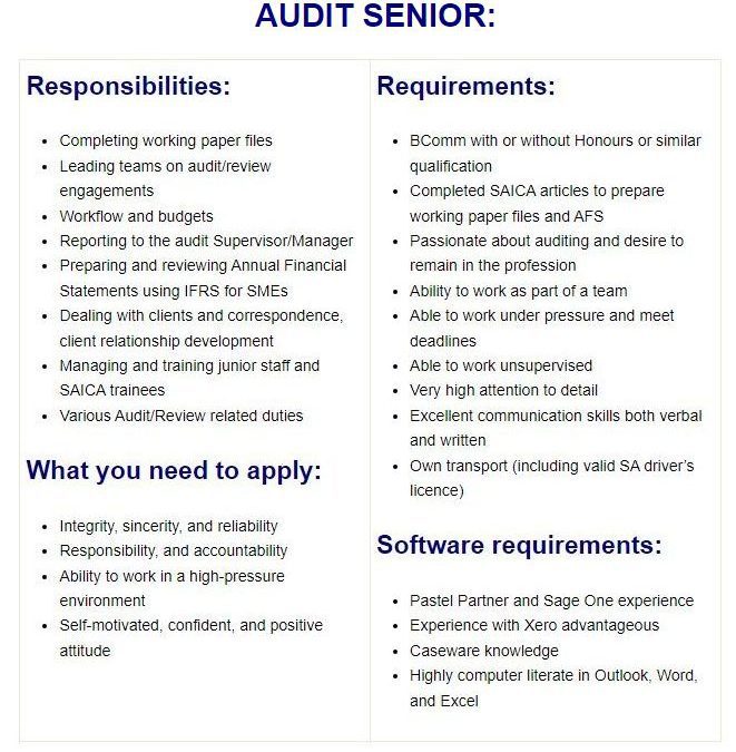 WE ARE HIRING | Audit Senior