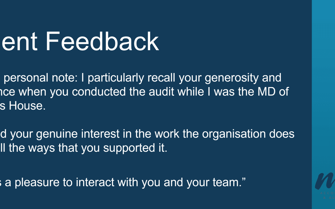Testimonial | another happy MD client providing positive feedback